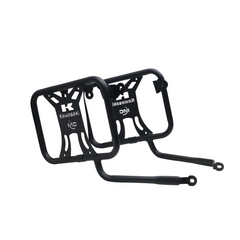 Motocare saddle stay with plate installed on Kawasaki Versys 300 for saddle bag and touring luggage support