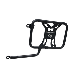 Motocare saddle stay with plate installed on Kawasaki Versys 300 for saddle bag and touring luggage support