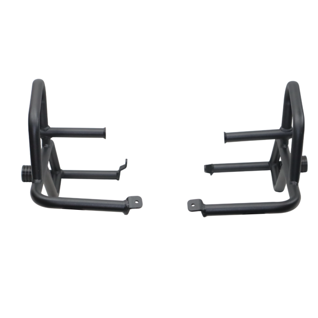 Motocare crash guard with dual sliders installed on Kawasaki Versys 300 for engine and frame protection