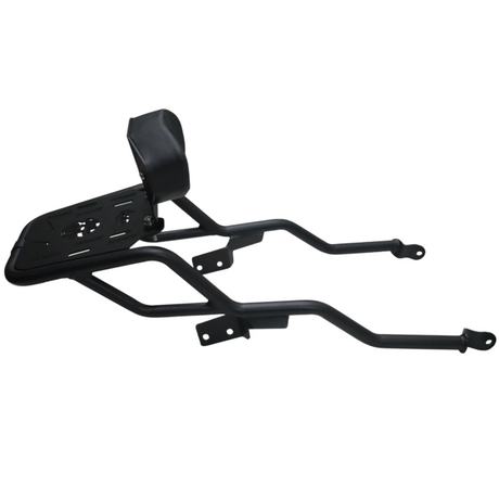 Motocare pipe carrier with backrest installed on Yamaha XSR 155 motorcycle luggage rack