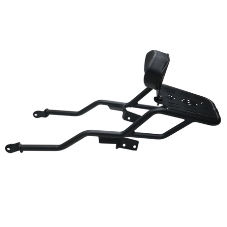 Motocare pipe carrier with backrest installed on Yamaha XSR 155 motorcycle luggage rack