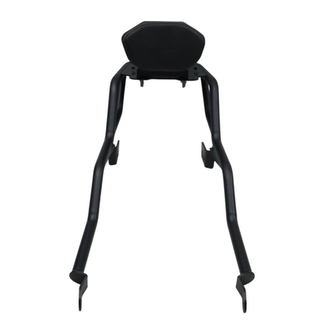 Motocare pipe carrier with backrest installed on Yamaha XSR 155 motorcycle luggage rack