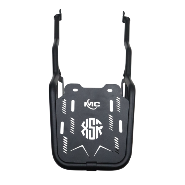 Motocare pipe carrier installed on Yamaha XSR 155 rear frame for luggage and touring bag support