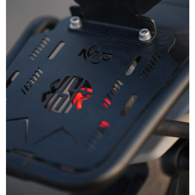 Motocare pipe carrier installed on Yamaha XSR 155 rear frame for luggage and touring bag support