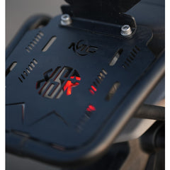 Motocare pipe carrier installed on Yamaha XSR 155 rear frame for luggage and touring bag support