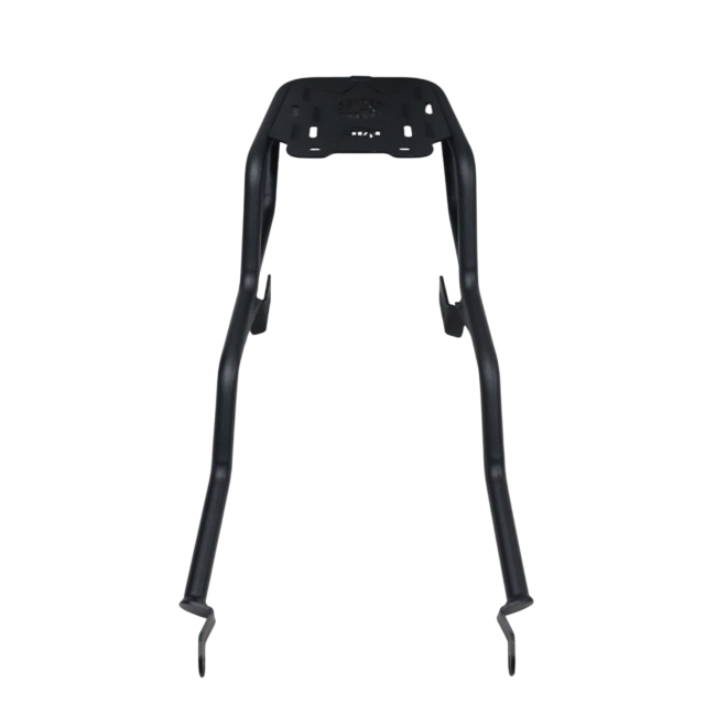 Motocare pipe carrier installed on Yamaha XSR 155 rear frame for luggage and touring bag support