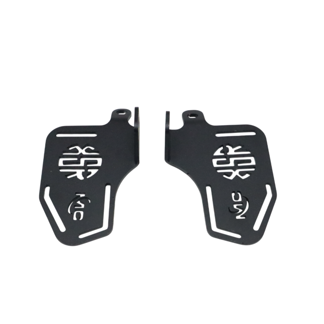 Motocare footrest installed on Yamaha XSR 155 providing rider grip and comfort