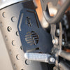 Motocare footrest installed on Yamaha XSR 155 providing rider grip and comfort