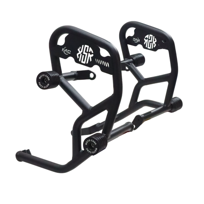 Motocare 4 slider crash guard installed on Yamaha XSR 155 providing engine and frame protection