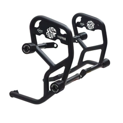 Motocare 4 slider crash guard installed on Yamaha XSR 155 providing engine and frame protection