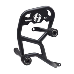 Motocare 4 slider crash guard installed on Yamaha XSR 155 providing engine and frame protection