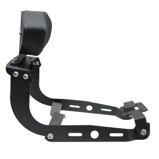 Motocare seat ring with backrest installed on Yamaha XSR 155 providing pillion support and retro styling