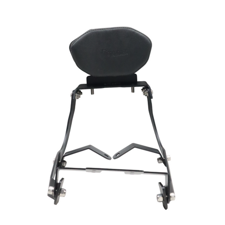 Motocare seat ring with backrest installed on Yamaha XSR 155 providing pillion support and retro styling