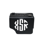Motocare disc oil cap installed on Yamaha XSR 155 front brake fluid reservoir for protection and styling