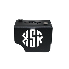 Motocare disc oil cap installed on Yamaha XSR 155 front brake fluid reservoir for protection and styling