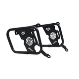 Motocare saddle stay with plate installed on Yamaha XSR 155 for saddle bag and touring luggage support