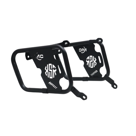 Motocare saddle stay with plate installed on Yamaha XSR 155 for saddle bag and touring luggage support