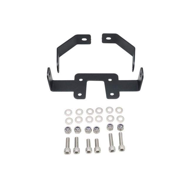 Motocare saddle stay with plate installed on Yamaha XSR 155 for saddle bag and touring luggage support