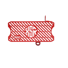 Motocare radiator guard for Yamaha XSR 155 available in silver green and red protecting the radiator from road debris