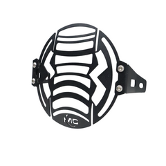 Motocare headlight grill installed on Yamaha XSR 155 protecting the headlamp from road debris