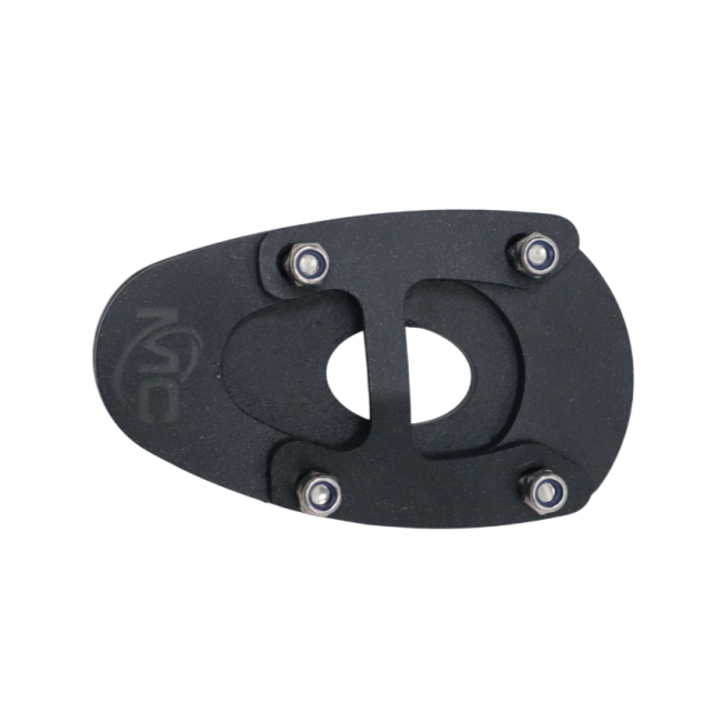 Motocare side stand extender installed on Yamaha XSR 155 kickstand for improved parking stability