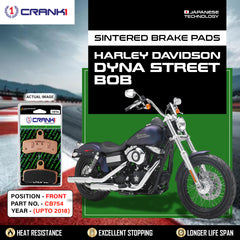 CRANK1 CB754 Sintered Front Brake Pads for Harley Davidson Dyna Street Bob Upto 2018 and compatible Harley Davidson motorcycles
