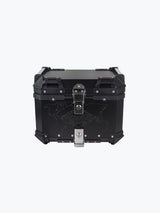 Legendary Custom Fort Knox 45L aluminium top box with backrest pad motorcycle luggage black and silver