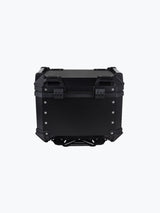 Legendary Custom Fort Knox 45L aluminium top box with backrest pad motorcycle luggage black and silver