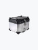 Legendary Custom Fort Knox 45L aluminium top box with backrest pad motorcycle luggage black and silver