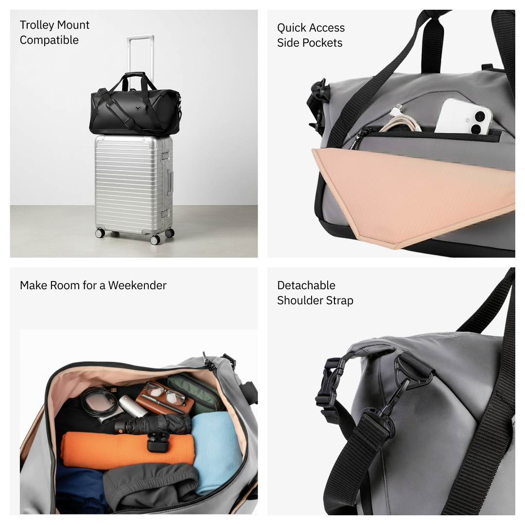 Vantora LUNA Duffle Bag 30L | Water-Resistant Travel & Gym Duffle with Shoulder Sling