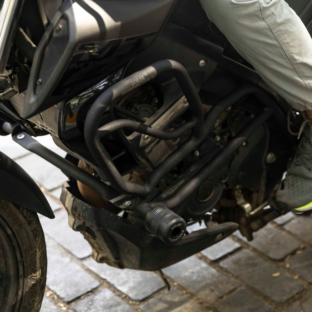 Hyperrider Heavy Duty Crash Guard for Yamaha MT-15 with CNC Delrin Frame Slider