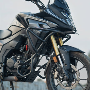 Moto Torque crash guard for Honda CB200X with nylon sliders and heavy duty engine protection