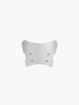 Legundary Zephyr metal visor with number plate stay installed on Hero Mavrick 440 front