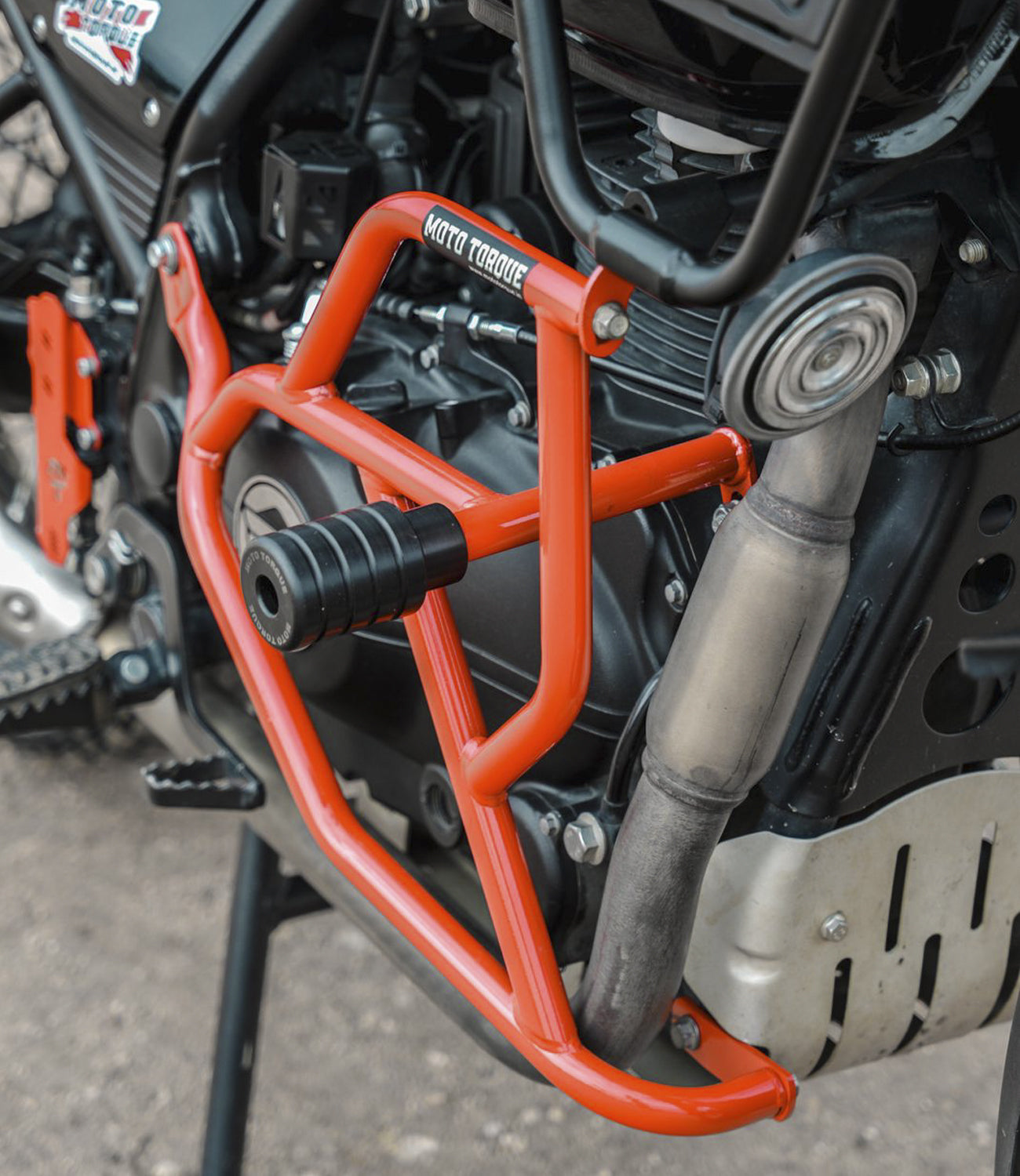 Mototorque Guardian crash guard red Royal Enfield Himalayan heavy duty engine protection