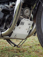 Legundary Custom Combat Bash Plate for Royal Enfield Super Meteor 650 silver aluminium engine protection