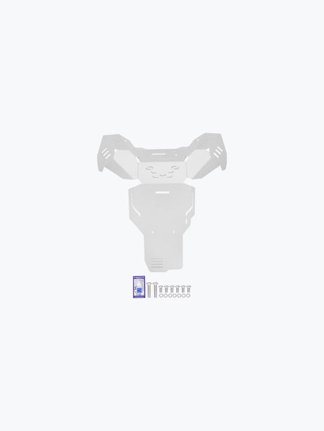 Legundary Custom KTM ADV 890 Vambrace Bash Plate Silver aluminium engine sump guard skid plate