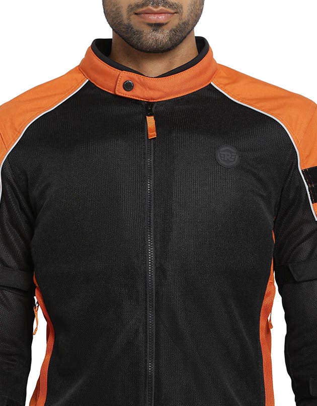 Royal Enfield Streetwind Pro Class A Riding Jacket in Black and Orange