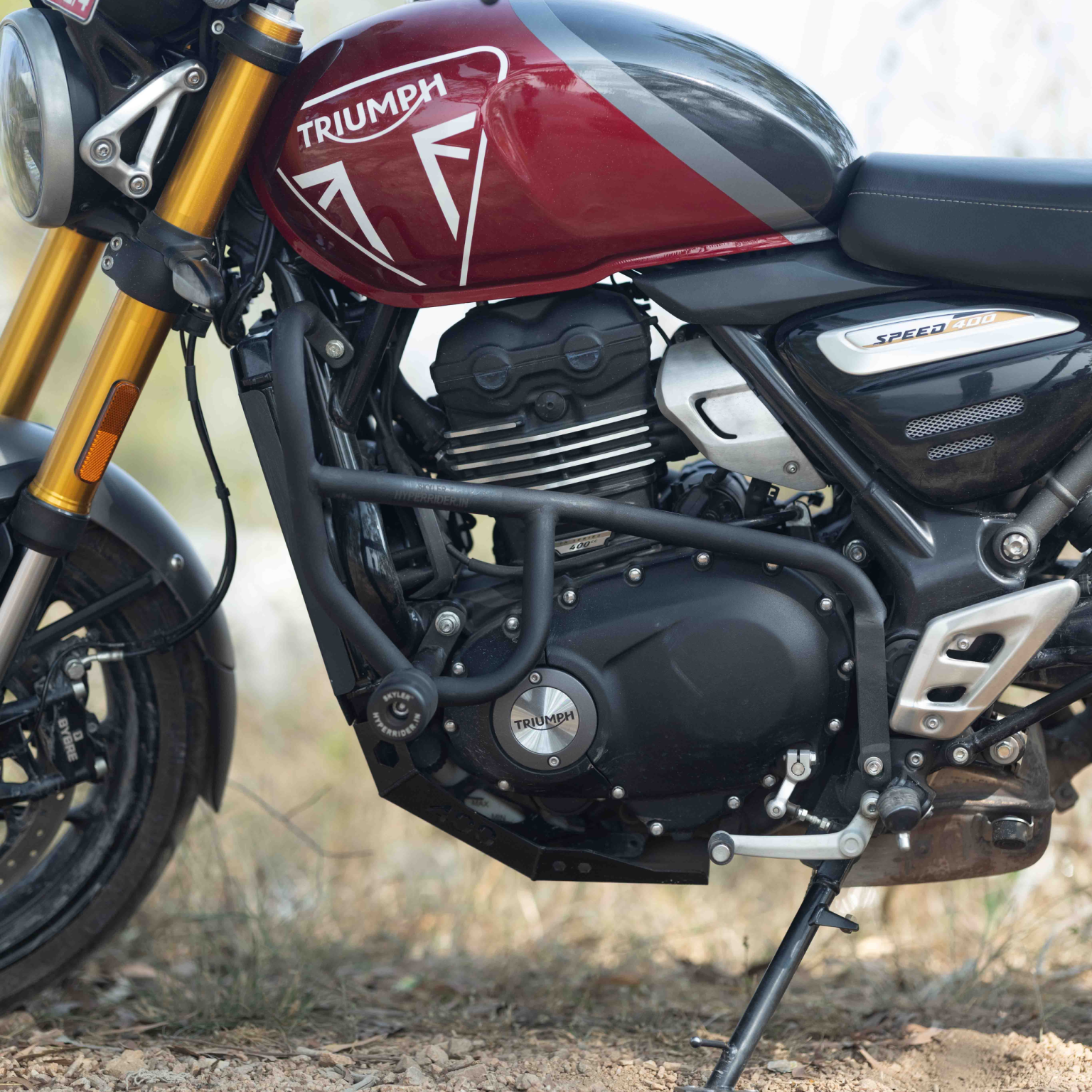 Hyperrider Triumph Speed 400 Scrambler 400 X Crash Guard Type 2 Delrin Slider