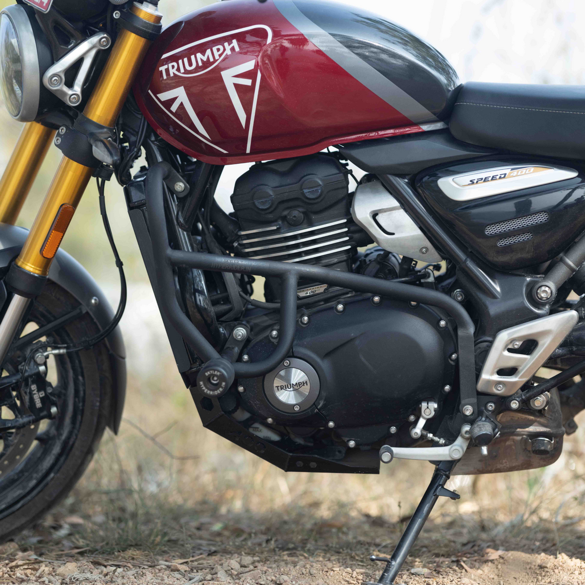 Hyperrider Triumph Speed 400 Scrambler 400 X Crash Guard Type 2 Delrin Slider