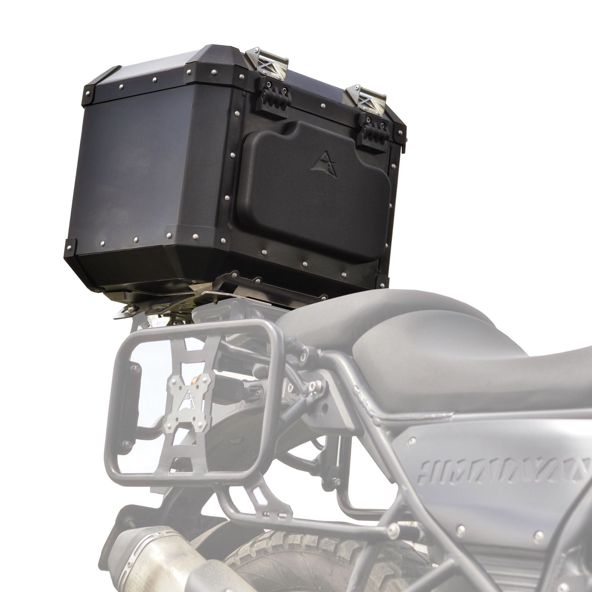 Auto Engina 42L Black Aluminium Top Box for Royal Enfield Himalayan 411 Waterproof Motorcycle Top Case