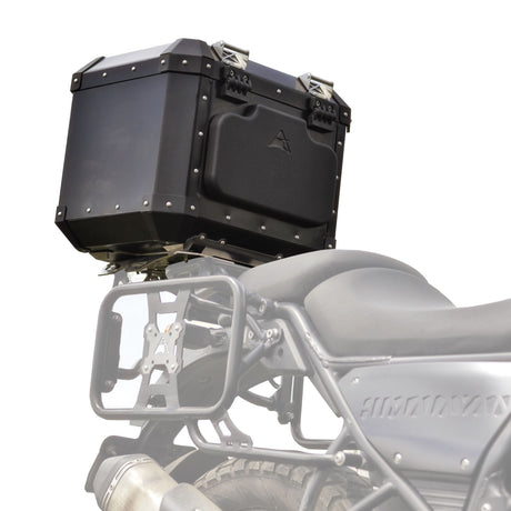 Auto Engina 42L Black Aluminium Top Box for Royal Enfield Himalayan 411 Waterproof Motorcycle Top Case