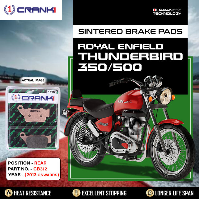 CRANK1 Sintered Rear Brake Pads CB312 for Royal Enfield Thunderbird 350 500 Motorcycle Brake Pads
