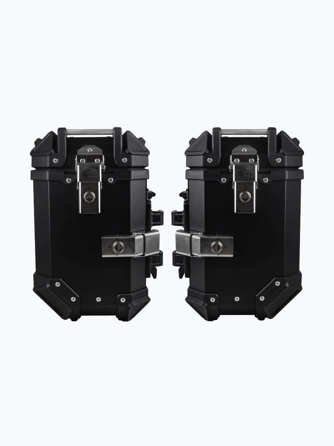 Legundary Custom Fort Knox Series SB 36L Aluminium Saddle Box Black Silver Motorcycle Side Luggage Touring Storage