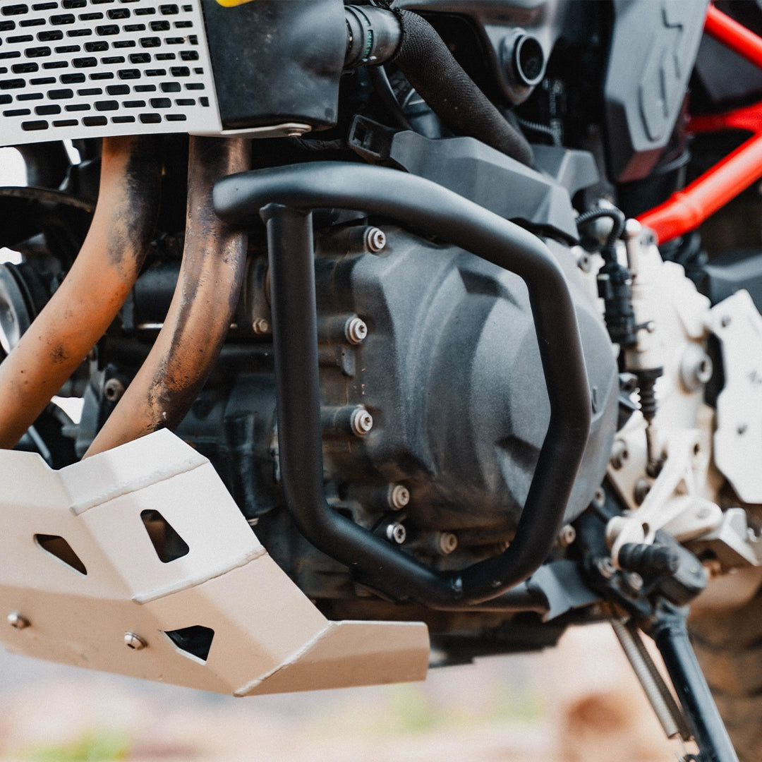 Legundary Custom BMW F900GS bellator crash guards mild steel black engine guard protector