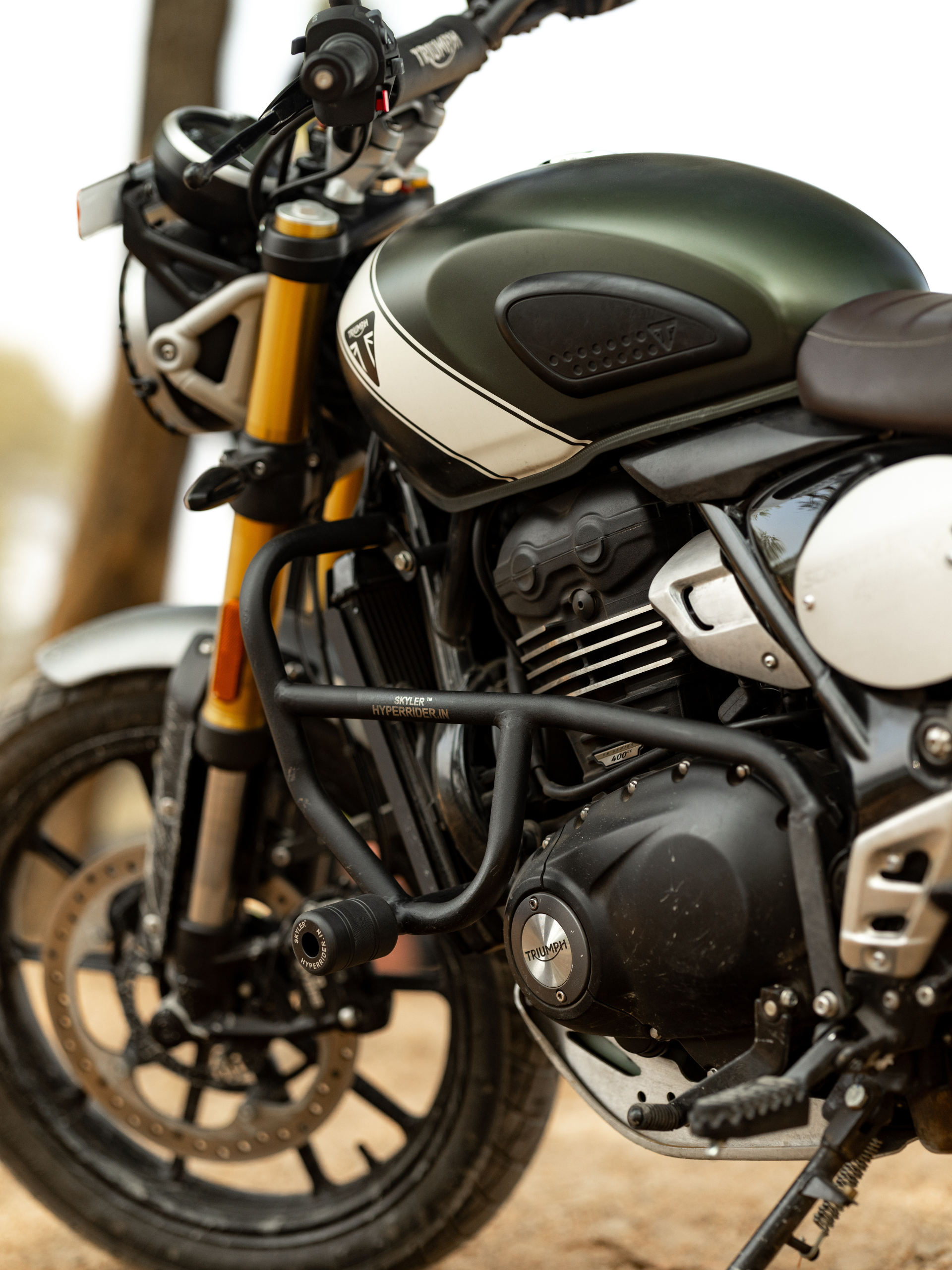 Hyperrider Triumph Speed 400 Scrambler 400 X Crash Guard Type 2 Delrin Slider