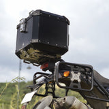 Auto Engina 42L Black Aluminium Top Box for Royal Enfield Himalayan 411 Waterproof Motorcycle Top Case