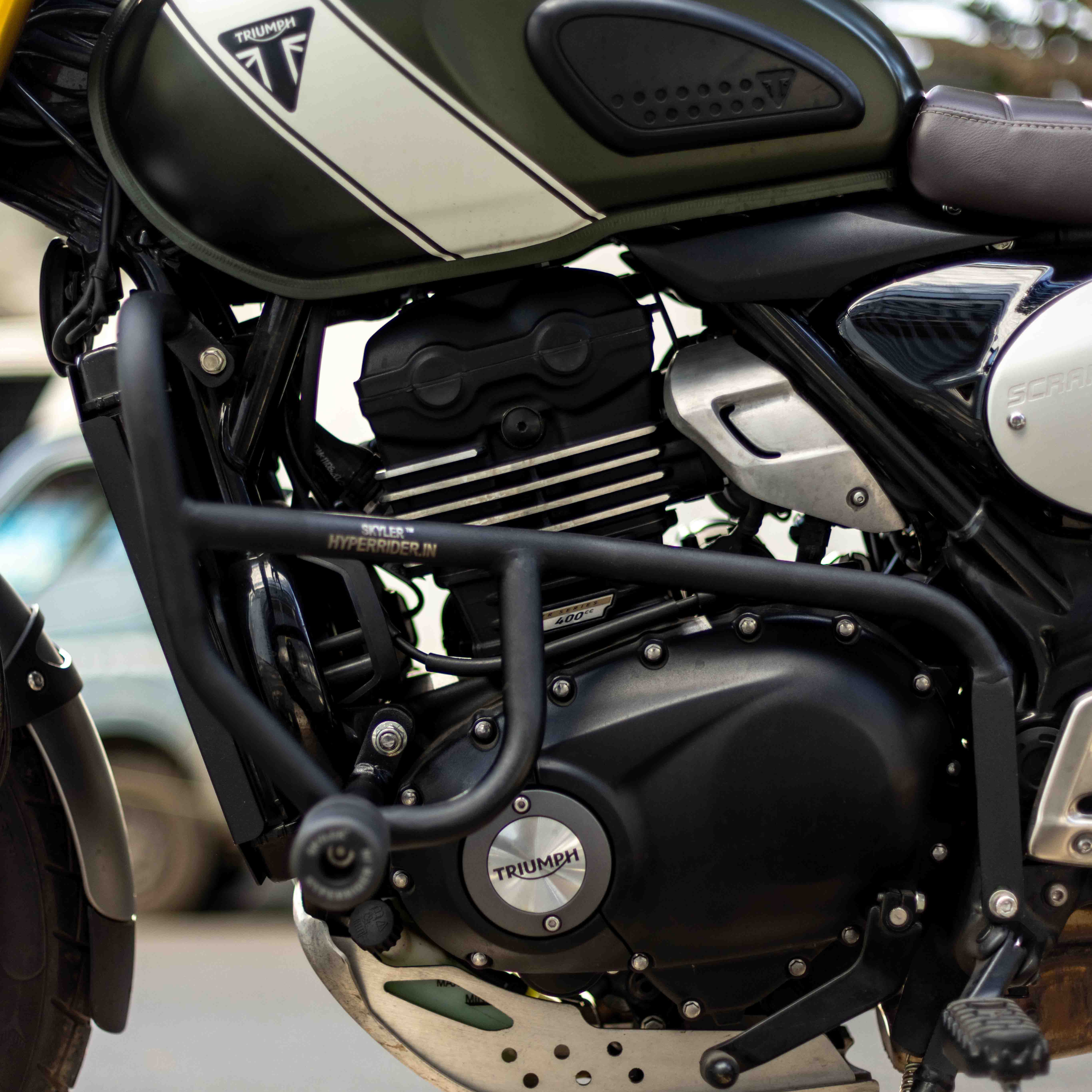 Hyperrider Triumph Speed 400 Scrambler 400 X Crash Guard Type 2 Delrin Slider