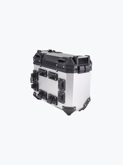 Legundary Custom Fort Knox Series SB 36L Aluminium Saddle Box Black Silver Motorcycle Side Luggage Touring Storage