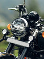 Legundary Custom Cosmic Headlight Grill for Royal Enfield Super Meteor 650 black mild steel aluminium front protection