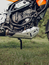 Legundary Custom KTM ADV 390 2025 vambrace bash plate silver aluminium engine sump guard skid plate